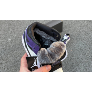 Зимние Jordan 1 Retro High на меху фиолетовые(003)