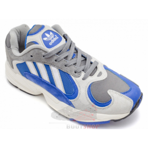 Кроссовки Adidas Yung-1 серые, синие, белые (001)