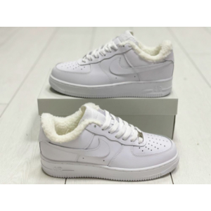 Зимние Nike Air Force 1 High (White/Белые) на меху