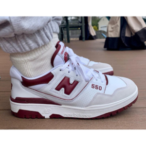 New Balance 550 (white-burgundy/бело-бордовые)