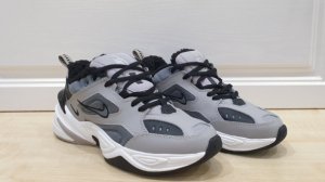 Зимние Nike M2K Tekno на меху серые (025)