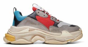 Кроссовки Balenciaga Triple S (Grey/Red/Blue) (001)
