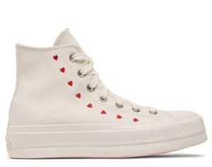 Кеды Converse Chuck Taylor All Star Lift Platform High Embroidered Hearts White