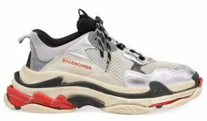 Кроссовки Balenciaga Triple S (Silver/Red) (005)