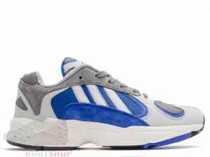 Кроссовки Adidas Yung-1 серые, синие, белые (001)